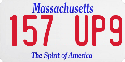 MA license plate 157UP9