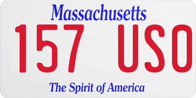 MA license plate 157US0