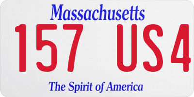 MA license plate 157US4
