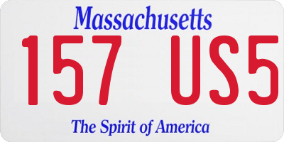 MA license plate 157US5