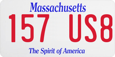 MA license plate 157US8