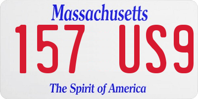 MA license plate 157US9