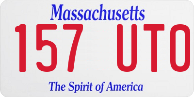 MA license plate 157UT0