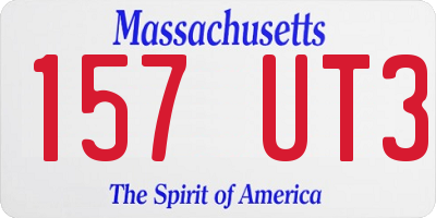 MA license plate 157UT3