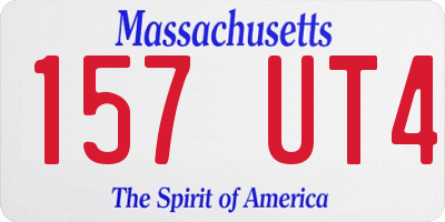 MA license plate 157UT4