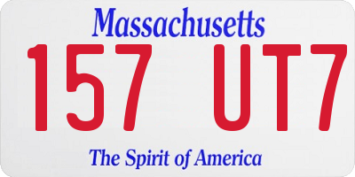 MA license plate 157UT7