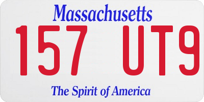 MA license plate 157UT9