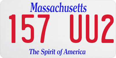 MA license plate 157UU2