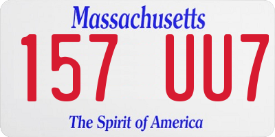 MA license plate 157UU7