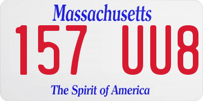 MA license plate 157UU8