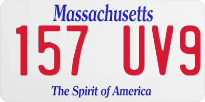 MA license plate 157UV9