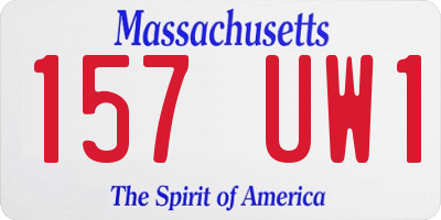 MA license plate 157UW1