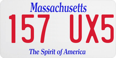 MA license plate 157UX5