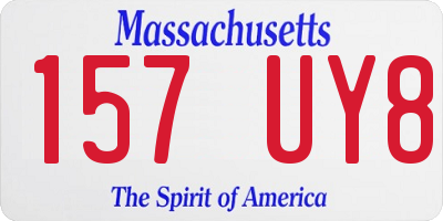 MA license plate 157UY8