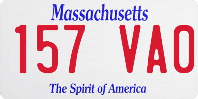 MA license plate 157VA0