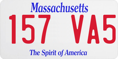 MA license plate 157VA5