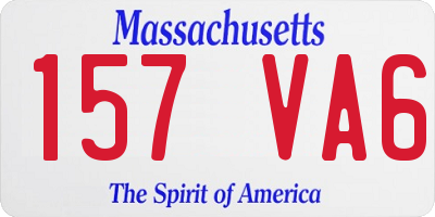 MA license plate 157VA6