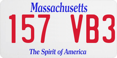MA license plate 157VB3