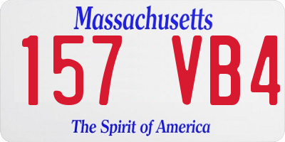MA license plate 157VB4