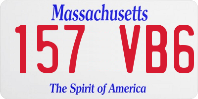 MA license plate 157VB6