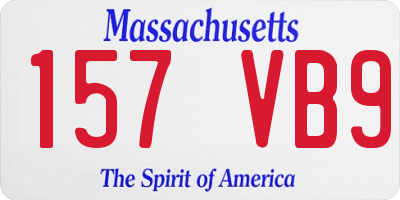 MA license plate 157VB9