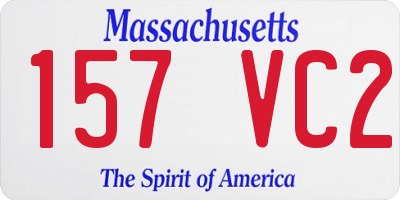 MA license plate 157VC2