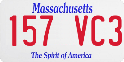 MA license plate 157VC3