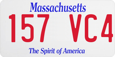 MA license plate 157VC4
