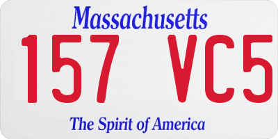 MA license plate 157VC5