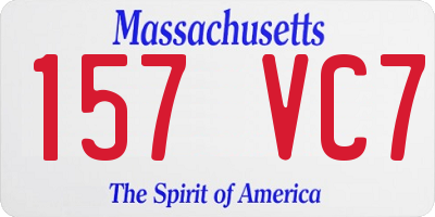 MA license plate 157VC7