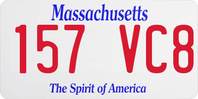 MA license plate 157VC8