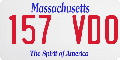 MA license plate 157VD0