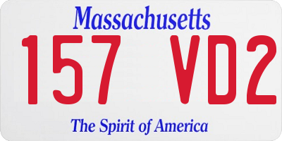 MA license plate 157VD2