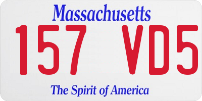 MA license plate 157VD5