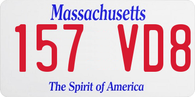 MA license plate 157VD8