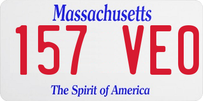 MA license plate 157VE0