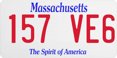 MA license plate 157VE6