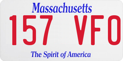 MA license plate 157VF0