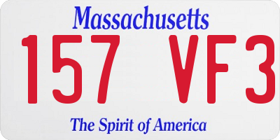 MA license plate 157VF3