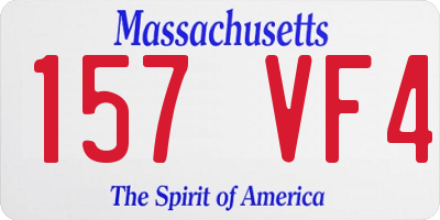 MA license plate 157VF4