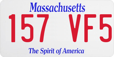 MA license plate 157VF5