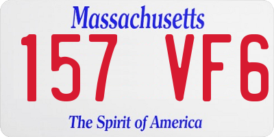 MA license plate 157VF6