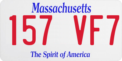 MA license plate 157VF7