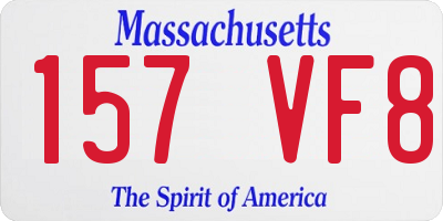 MA license plate 157VF8