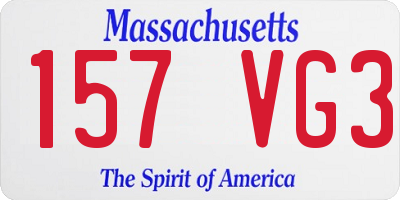 MA license plate 157VG3