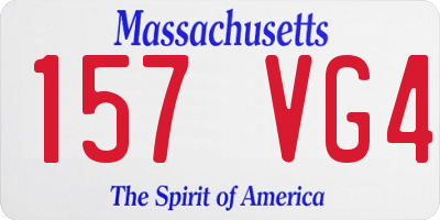 MA license plate 157VG4