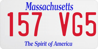 MA license plate 157VG5