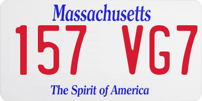 MA license plate 157VG7