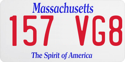 MA license plate 157VG8