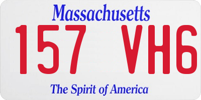MA license plate 157VH6